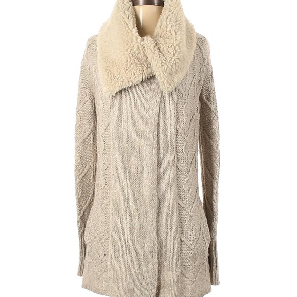 Anthropologie Sleeping on Snow Bondurant Sherpa Cardigan Sweater XS EUC - Picture 4 of 6